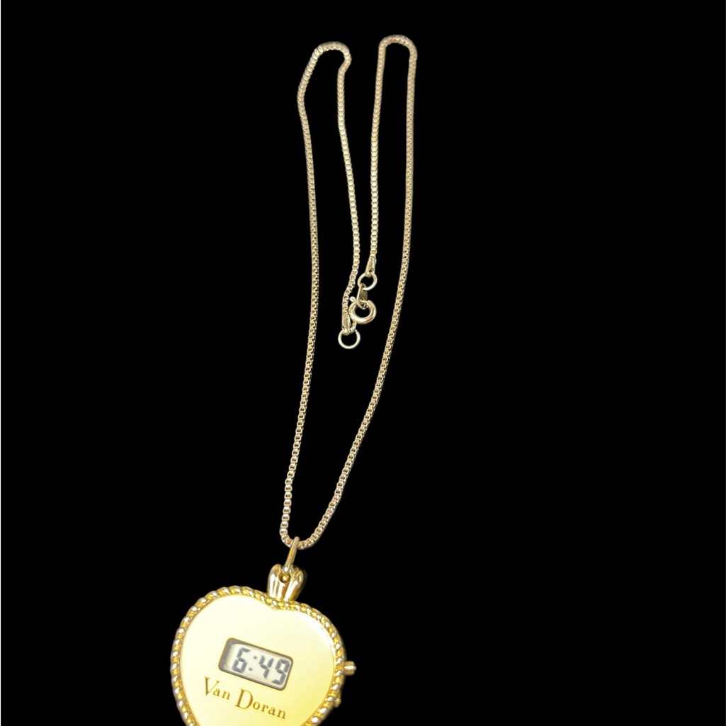 165 Gold Heart Necklace With Watch